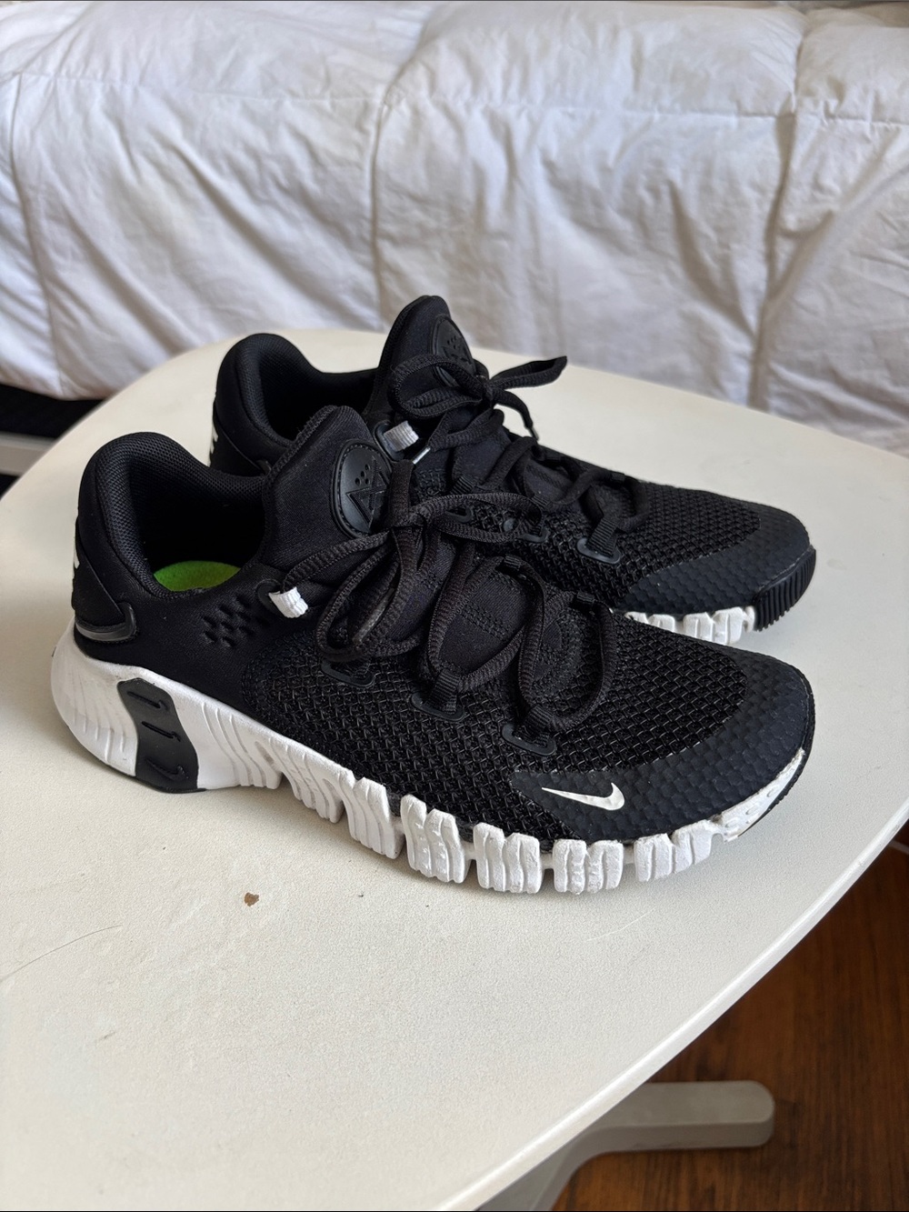 Nike Black and White Women's Mesh Sneakers